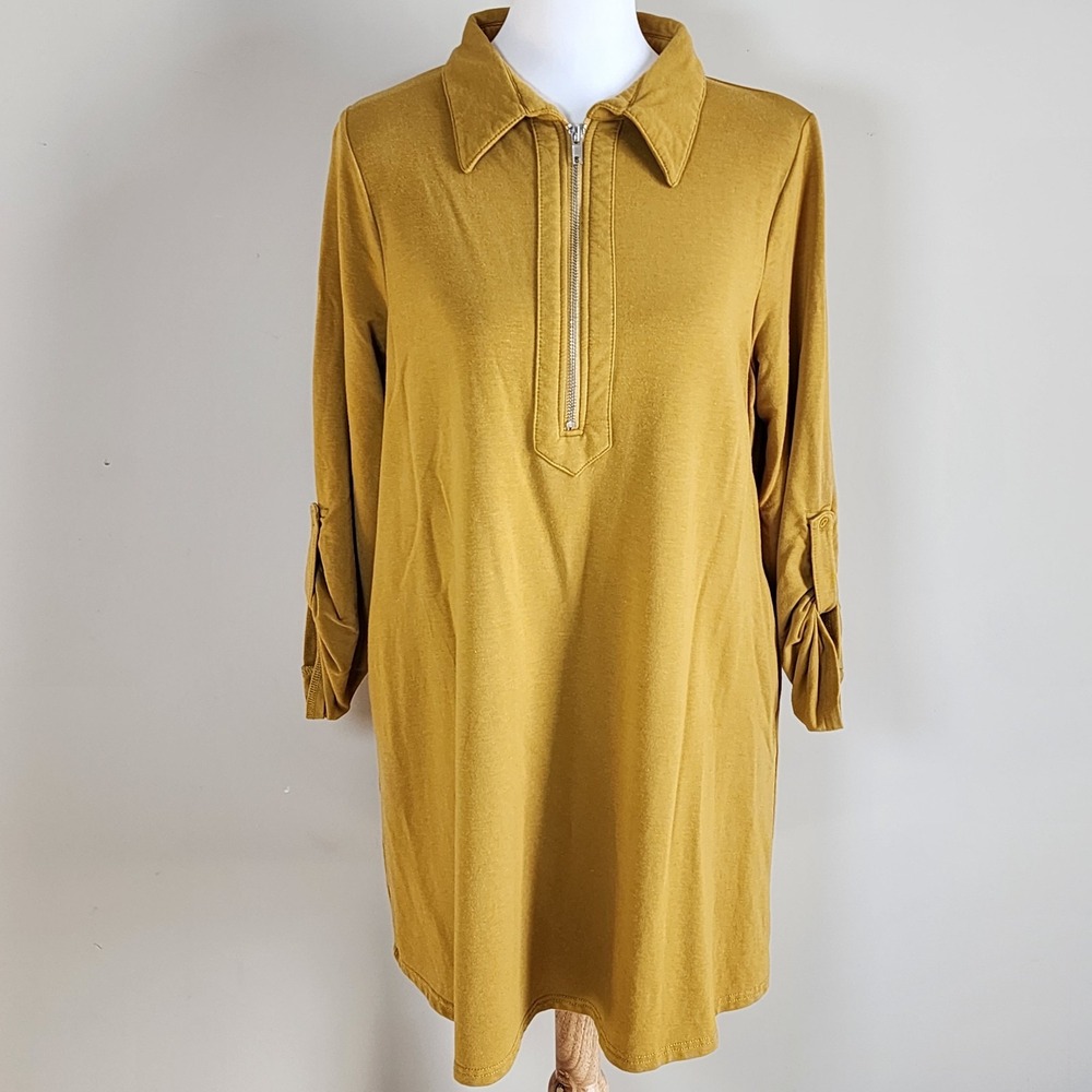 Orange Almost Naked Dress Womens‎ Small Medium Bamboo Stretch Mustard Comfort